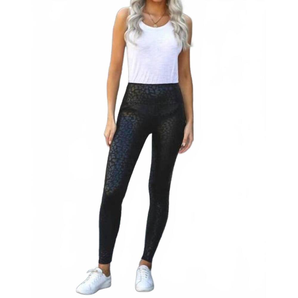 NEW MY TRIBE leopard leggings in black